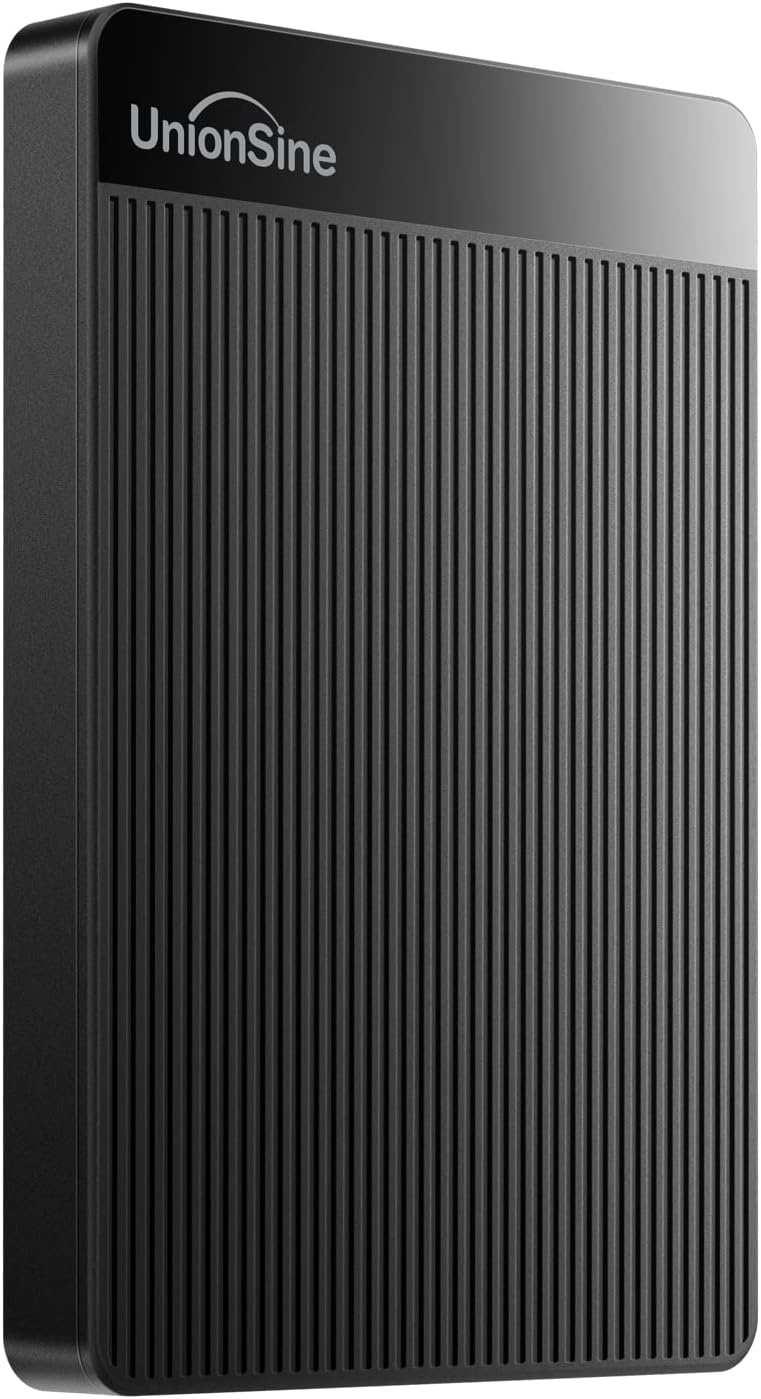 UnionSine 1TB Ultra Slim Portable External Hard Drive USB3.0 HDD Storage for PC,Mac, Desktop, Laptop, PS4, Xbox One, Xbox 360-Super Fast Transmission-HD-2510(Black)