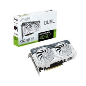 ASUS Video Card DUAL-RTX4060TI-O8G-WHITE GeForce RTX 4060TI O8GB White