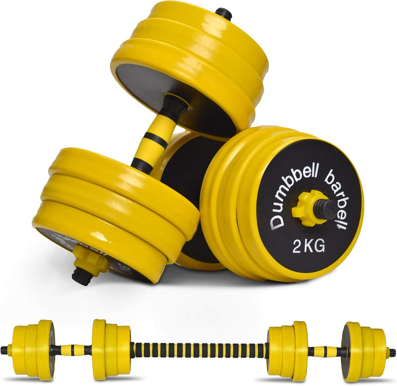 Nice C Adjustable Barbell- Dumbbell Set, 22-33-44-55-66-88 LB 2-in-1 Set, Non-Slip Hand, All-Purpose, Home, Gym, Office