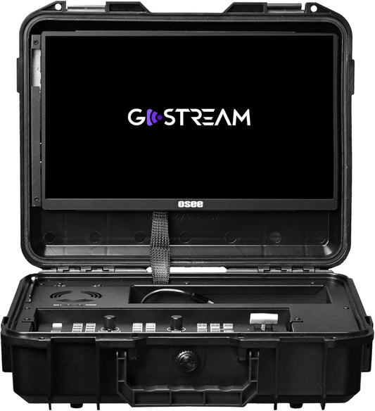 Osee GoStream Deck All-in-One Pro Live Streaming Multi Camera Video Mixer Switcher Recorder Player Kit 4 HDMI in 2 HDMI Out USB-C I/O with 14 Inch Monitor Built-in DC-to-Type C Cable NDI Upgradable
