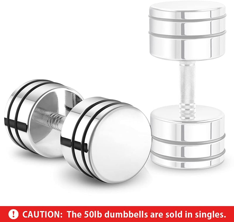 Northdeer Steel Dumbbells Ultracompact & Adjustable Chrome Dumbbell with Foam Handles 5lb 10lb 15lb 20lb 30lb 50lb Home Gym Workout