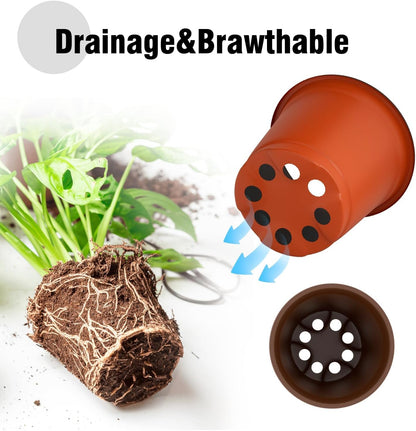 Nursery Pots Planting Pots 4 Inch Plant Pot 100pcs Seedling Pots Plastic Plant Pot Seed Starter Pots Plant Starter Pots Plastic Pots Small Plant Pots Plastic Nursery Pots Seed Starting Pots Flower Pot