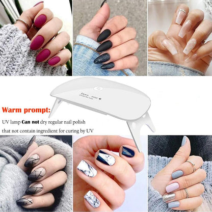 UV Led Nail Lamp uv Nail Light Mini Nail Dryer Portable Curing Light for Gel Nail Polish,6w(White)