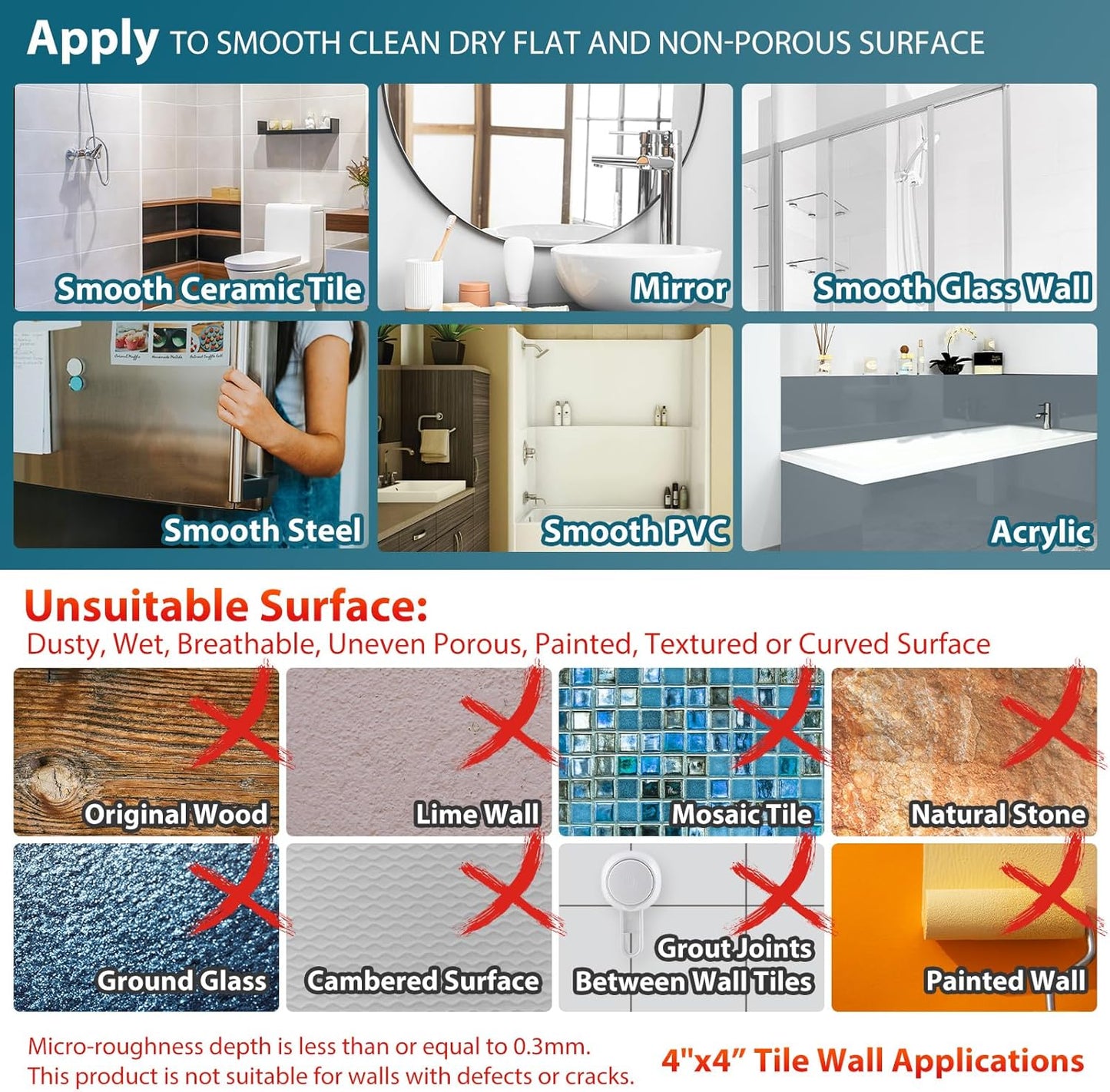 TAILI Shower Suction Cup Grab Bar Bathtubs Handrails for Seniors Elderly, No Drilling Waterproof, Grey, 2 Pack, 16 Inch