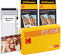 KODAK Mini 2 Retro 4PASS Portable Photo Printer (2.1x3.4 inches) + 68 Sheets Bundle (8 Initial Sheets + 60 Sheets Pack), Yellow