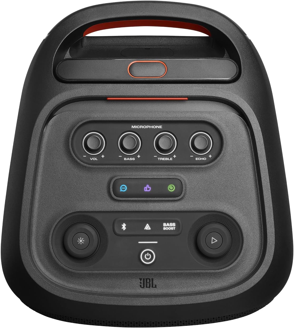 JBL PartyBox Stage 320 - Portable Party Speaker with Telescopic Handle & Wide, Sturdy Wheels, Powerful JBL Pro Sound, Futuristic lightshow, Up to 18 Hours of Play time, Splash Proof