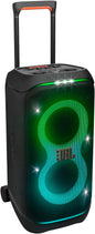JBL PartyBox Stage 320 - Portable Party Speaker with Telescopic Handle & Wide, Sturdy Wheels, Powerful JBL Pro Sound, Futuristic lightshow, Up to 18 Hours of Play time, Splash Proof