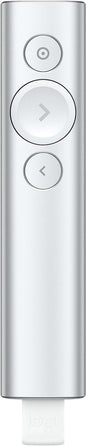Logitech Spotlight Presentation Remote - Universal Wireless Presentation Clicker with Laser Pointer, Advanced Digital Highlighting, Bluetooth, 30 m Range and Quick Charging - Silver