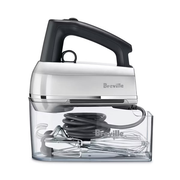 Breville Handy Mix Scraper 9-Speed Hand Mixer silver: Stainless Steel, Dishwasher-Safe, Break-Resistant, Handheld Mixer