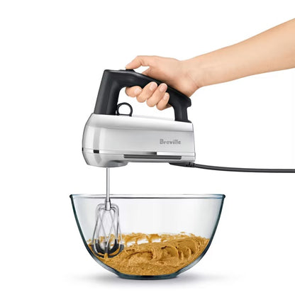 Breville Handy Mix Scraper 9-Speed Hand Mixer silver: Stainless Steel, Dishwasher-Safe, Break-Resistant, Handheld Mixer