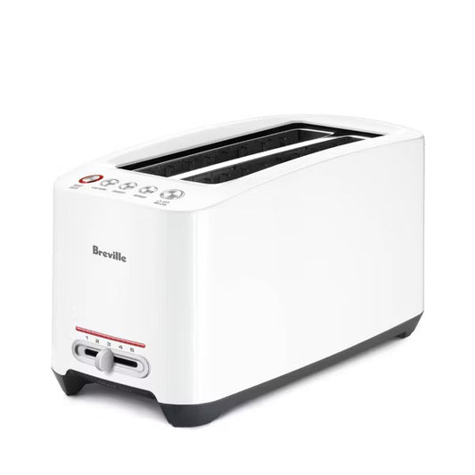 Breville Lift & Look Long Slot 4 Slice Toaster White BTA630XL: 1600W, Plastic, 1-Year Warranty, Spot Clean, 8.2" Height - PuriLite