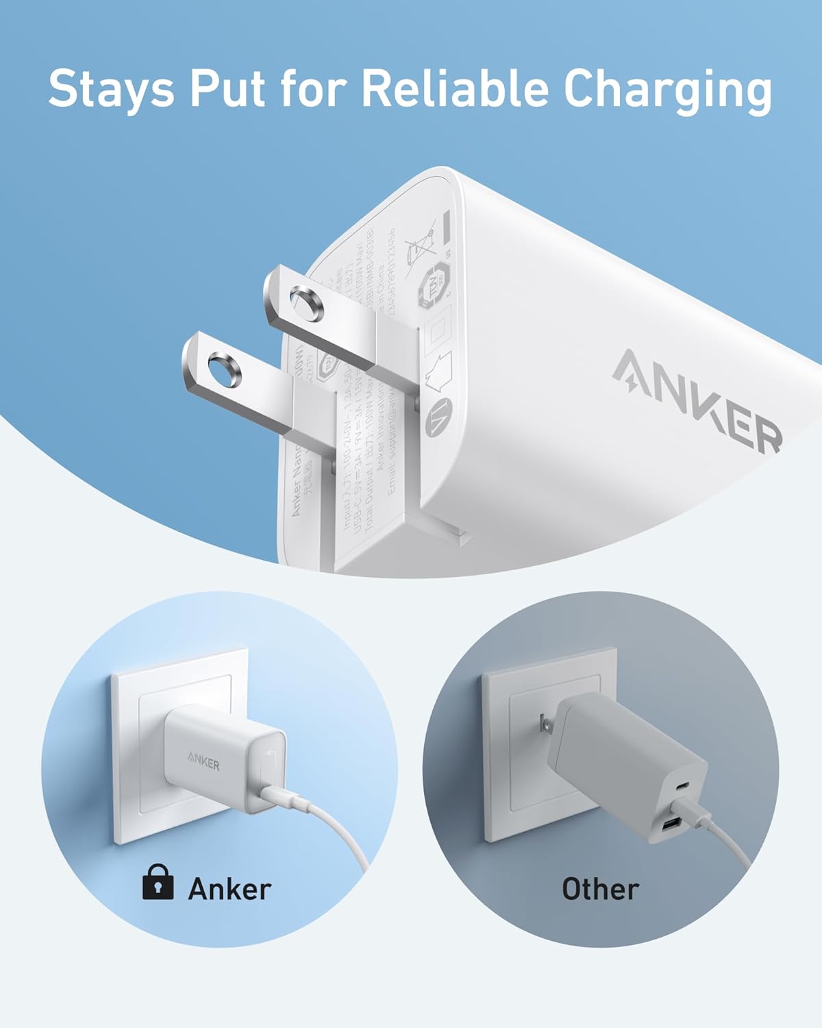 Anker Nano Charger, 100W MacBook Charger, Foldable Charger for iPhone Series, and All USB C Devices, 6ft USB-C Cable Included, Compatible with MagSafe