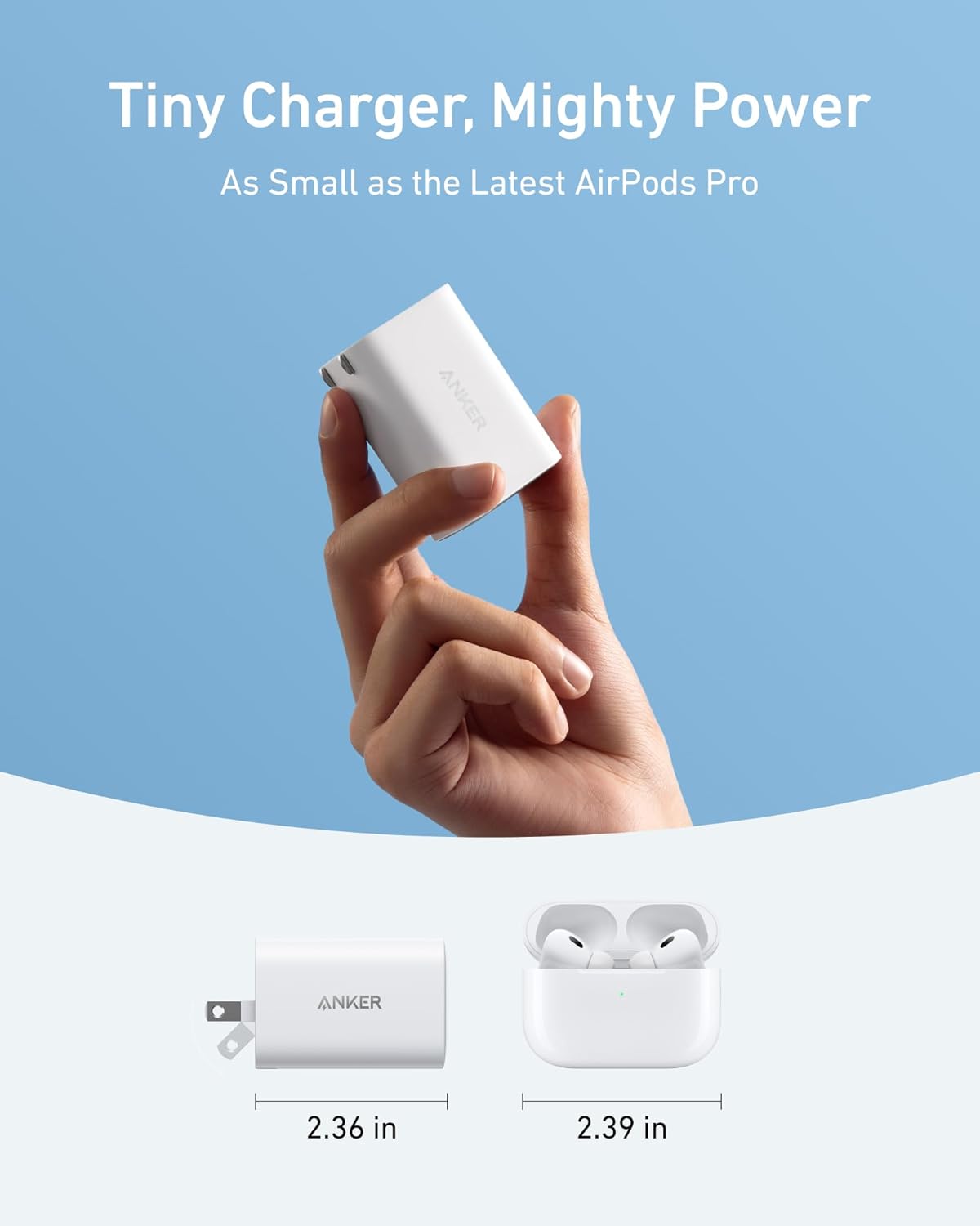 Anker Nano Charger, 100W MacBook Charger, Foldable Charger for iPhone Series, and All USB C Devices, 6ft USB-C Cable Included, Compatible with MagSafe