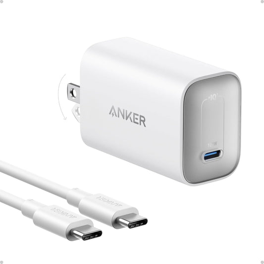 Anker Nano Charger, 100W MacBook Charger, Foldable Charger for iPhone Series, and All USB C Devices, 6ft USB-C Cable Included, Compatible with MagSafe