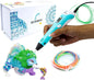 SCRIB3D P1 3D Printing Pen with Display - Includes 3D Pen, 3 Starter Colors of PLA Filament, Stencil Book + Project Guide, and Power Adapter - PuriLite
