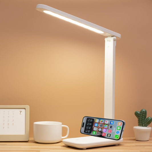 Led Desk Lamp Dimmable Light Reading Lamp 3 Lighting Modes, Eye Protection Desk Lamp Accessories, Study Desk Lamp Equipped USB Charger Suitable for Home Office is for Gift Giving