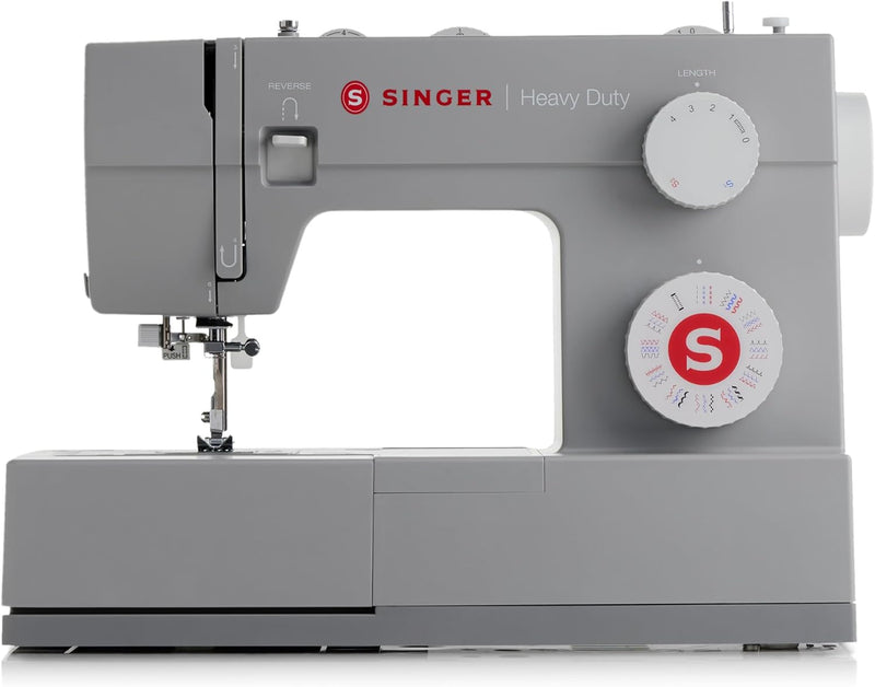 SINGER Heavy Duty 4452 High Speed Sewing Machine With Accessory Kit | Strong Motor with Enhanced Piercing Power, 110 Stitch Applications, Full Metal frame, 1-step Buttonhole & LED Lights