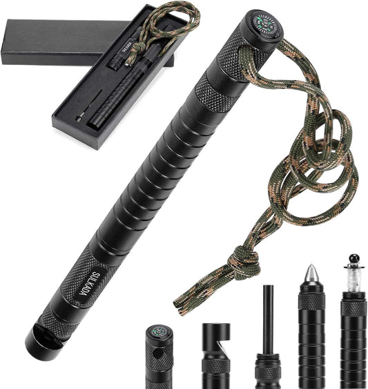 Survival Multi Tool 9-in-1 with Fishing Tool, Fire Starter, Whistle, Window Breaker and Bottle Opener, Compact Everyday Carry Survival Gear for Outdoor and Emergency Use - PuriLite