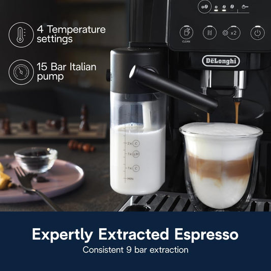 De'Longhi Magnifica Start Fully Automatic Espresso Machine with Automatic Milk Frother - Black - PuriLite