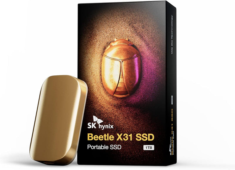 SK hynix Beetle X31 1TB Portable SSD with DRAM - up to 1050MB/s, USB 3.2 Gen2, External Solid State Drive for PC/Mac/Tablet/Android/Gaming Consoles