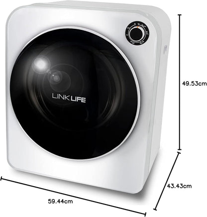 LINKLIFE Electric Portable Laundry Dryer - 11Lbs 2.6 cu.f Compact Stainless Steel Cylinder Clothes Dryer for Apartment dorms RVs