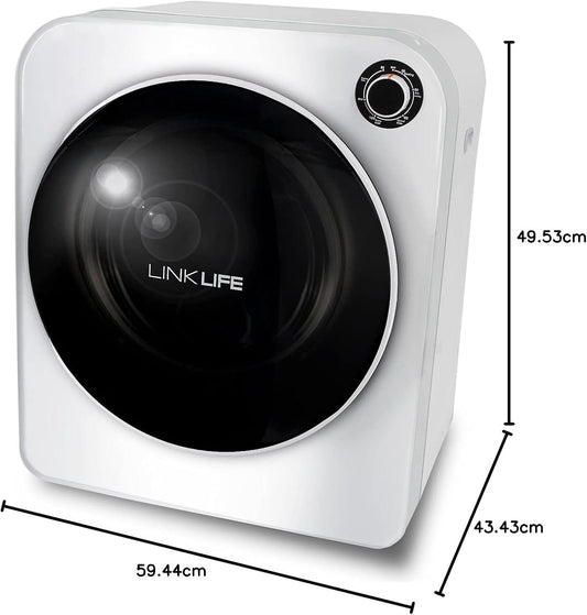 LINKLIFE Electric Portable Laundry Dryer - 11Lbs 2.6 cu.f Compact Stainless Steel Cylinder Clothes Dryer for Apartment dorms RVs - PuriLite