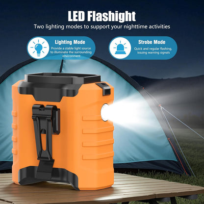 10000mAh Portable Waist Fan, Personal Fan with 5 Speeds, Clip on Wearable Belt Fan Rechargeable Battery Operated, Neck Fan Hanging, 40H Shirt Fan Cooling for Outdoor Travel Camping (Orange)