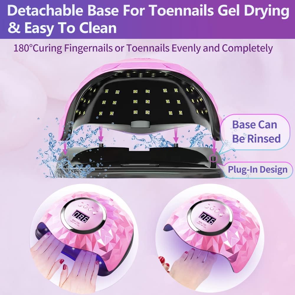 UV LED Nail Lamps, iBigLY 248W Faster Led Nail Dryer for Gel Nails Polish Curing Gel UV Led Lamp with 60 Lamp Beads, 4 Timers, Auto Sensor, Home/Salon Nail UV Light Tools for Fingernail & Toenail