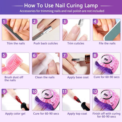 UV LED Nail Lamps, iBigLY 248W Faster Led Nail Dryer for Gel Nails Polish Curing Gel UV Led Lamp with 60 Lamp Beads, 4 Timers, Auto Sensor, Home/Salon Nail UV Light Tools for Fingernail & Toenail