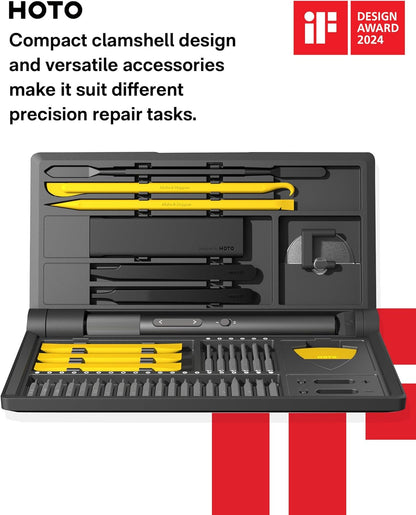 HOTO Electric Precision Screwdriver Kit, 46-in-1 Rechargeable Screwdriver Kit, Cordless Mini Power Screwdriver Kit with S2-Steel Bits, 2-Gears Torque, LED Light, Ideal for Phone/Glasses/Watch/Laptop