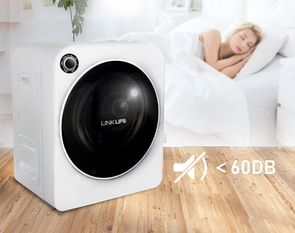 LINKLIFE Electric Portable Laundry Dryer - 11Lbs 2.6 cu.f Compact Stainless Steel Cylinder Clothes Dryer for Apartment dorms RVs