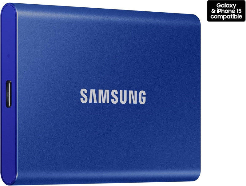 SAMSUNG T7 2TB, Portable SSD, Blue, up to 1050MB/s, USB 3.2 Gen2, Gaming, Students & Professionals, External Solid State Drive (MU-PC2T0H/AM), Blue [Canada Version]