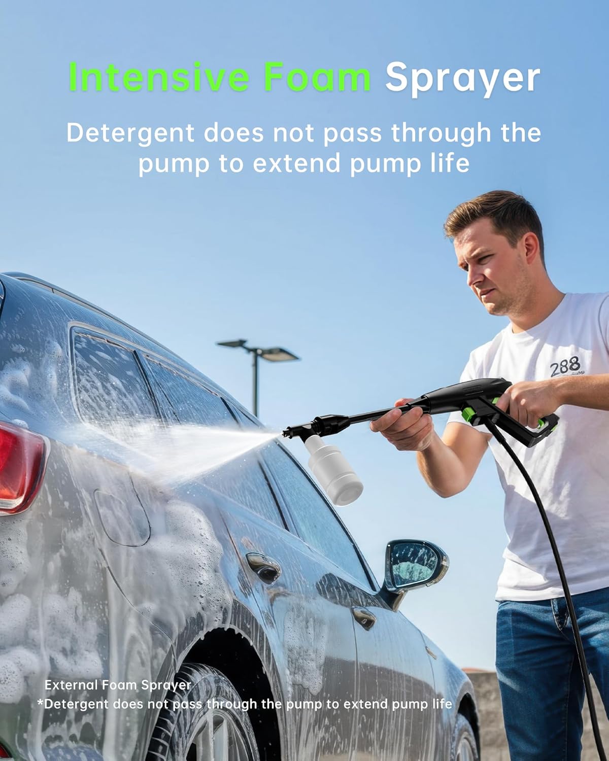 Pressure Washer, 4000PSI 2.6 GPM Max Power Washer with Foam Cannon 23FT Hose PATOOLIO Electric High Pressure Washer for Fences, Patios, Decks, Patios and Cars