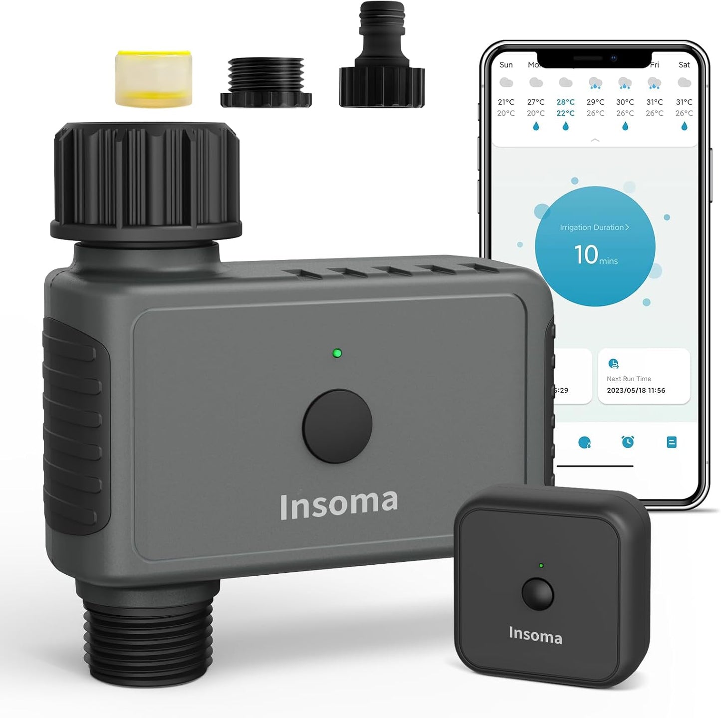 WiFi Hose Timer 1 Zone, Smart Voice/APP-Controlled Sprinkler Timer with Auto/Manual/Rain Delay Modes for Garden/Lawn, Works with Alexa & Google Assistant, IP55 Waterproof & Easy Set Up (2.4GHz WiFi)