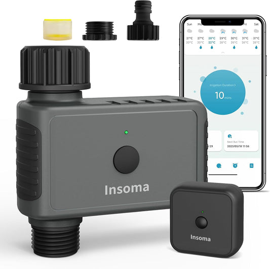 WiFi Hose Timer 1 Zone, Smart Voice/APP-Controlled Sprinkler Timer with Auto/Manual/Rain Delay Modes for Garden/Lawn, Works with Alexa & Google Assistant, IP55 Waterproof & Easy Set Up (2.4GHz WiFi)