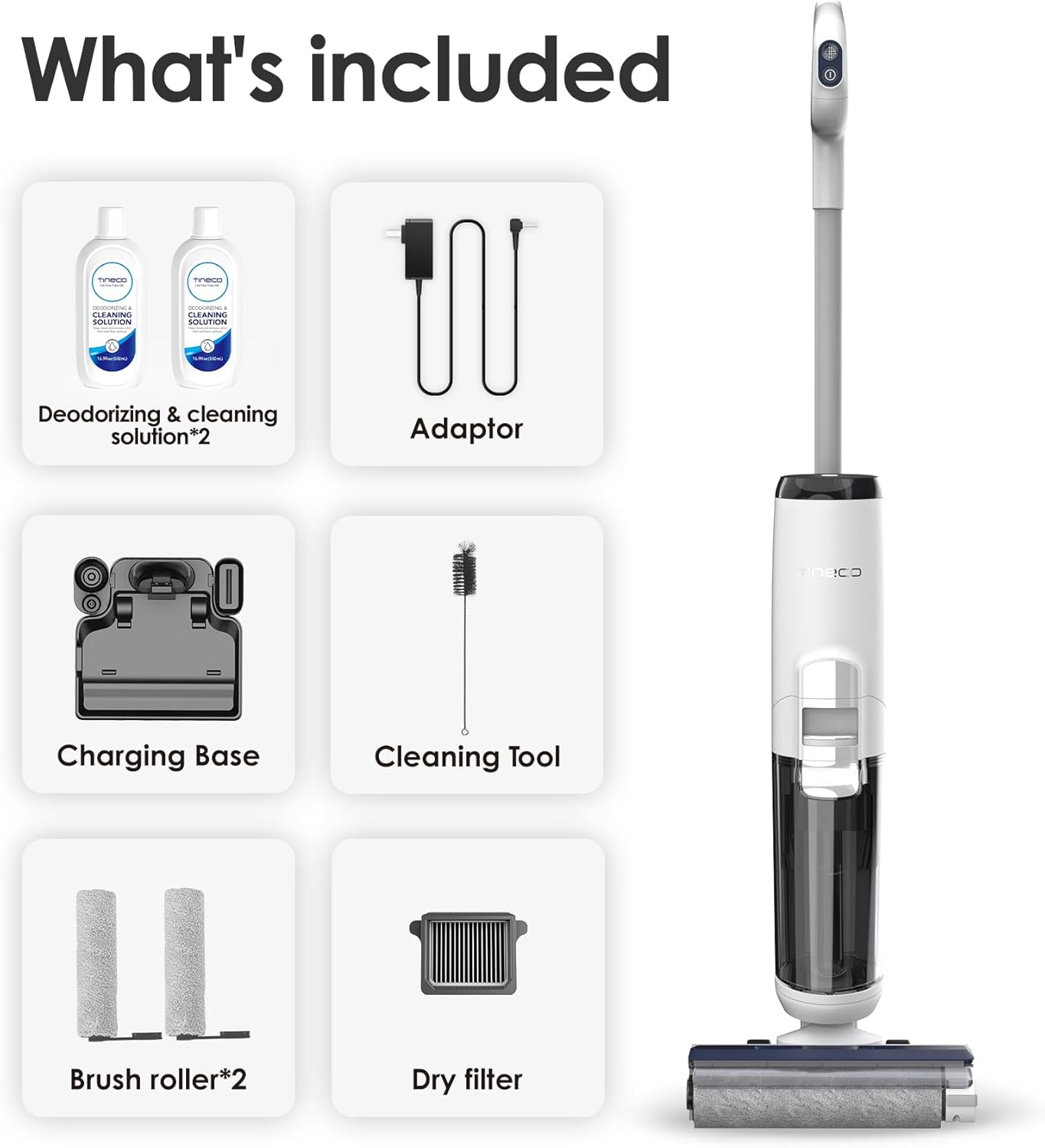 Tineco iFLOOR 5 Breeze Complete Wet Dry Vacuum Cordless Floor Washer, One-Step Cleaning for Hard Floors, Edge Clean, Auto Self-Cleaning, Lightweight & Cordless Design