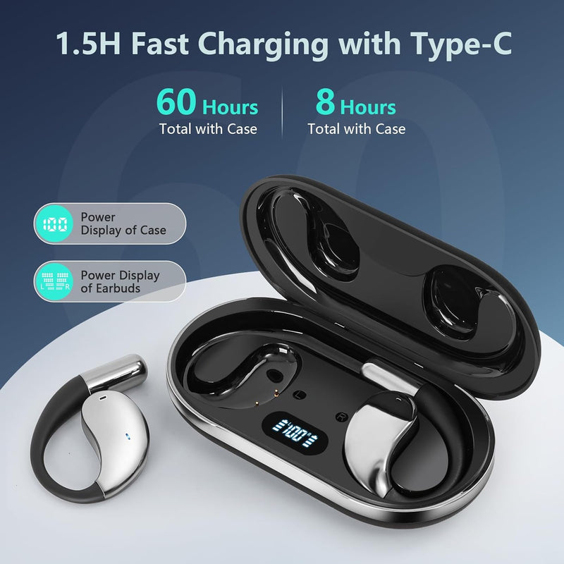 AI Language Translation Wireless Earbuds Bluetooth 5.4 Real Time Headphones,Translator for 144 Languages & Accents,LED Digital Display Charging Case,Long Battery Life, Fit iOS and Android (Deep Black)