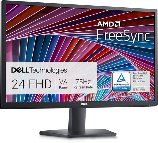 Dell 24 inch Monitor FHD (1920 x 1080) 16:9 Ratio with Comfortview (TUV-Certified), 75Hz Refresh Rate, 16.7 Million Colors, Anti-Glare Screen with 3H Hardness, Black - SE2422HX