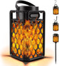 Outdoor Bluetooth Speaker with Flame Atmosphere, Waterproof Wireless LED Torch Lantern, Wall Mount/Stake/Hook, 10W Stereo Sound, Portable Camping and Patio Accessories