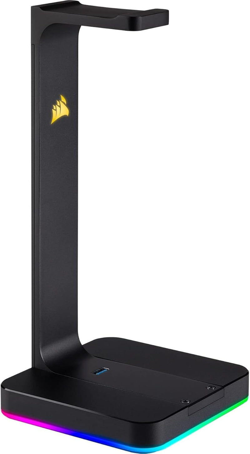 Corsair CA-9011167-NA Gaming ST100 RGB Premium Headset Stand with 7.1 Surround Sound, Black, 3.5mm