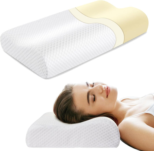 Findigit Standard Memory Foam Pillow Bed Pillows for Sleeping Soft and Supportive Bed Pillow for Side, Stomach or Back Sleepers (White,23.6''x13.7'')