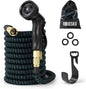 50FT Expandable lightweight Garden Hose - Flexible multifunction Outdoor Water Hose for Watering, Gardening, Cleaning, Washing - Plastic Nozzle, 8 Spray Modes - Double Latex Core with Rubber Seal, Strongest leakproof 3/4 durable Brass Connectors