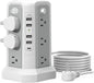 Surge Protector Tower Power Bar with USB C 18W Fast Charging Port, 10FT Extension Cord with 12 AC Outlets, and 5 USB Charging Ports, Power Bars Tower Surge Protection for Home Office DormRoom