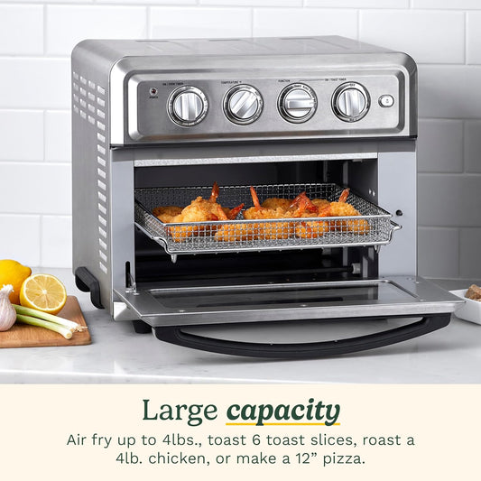 Cuisinart Air Fryer + Convection Toaster Oven by Cuisinart, 7-1 Oven with Bake, Grill, Broil & Warm Options, Stainless Steel (TOA-60C) - PuriLite