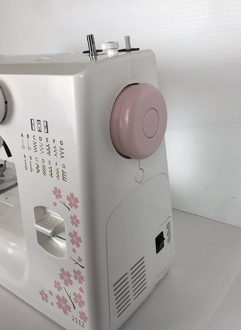 Janome 2112 Cherry Blossom Easy-to-Use Sewing Machine with 12 Stitches, Fully Adjustable Stitch Length and Width. Diamond Cut Feed Dogs for Easy Traction on all fabrics.