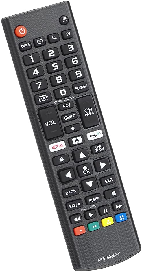 Universal Replacement for All LG Remote Control Smart TV OLED LCD LED HDTV 3D 4K Smart TVs AKB75095307 32LJ550B 43UJ6300 55LJ5500 55UJ6050 with Netflix Amazon Shortcut Buttons AKB75375604 AKB74915305