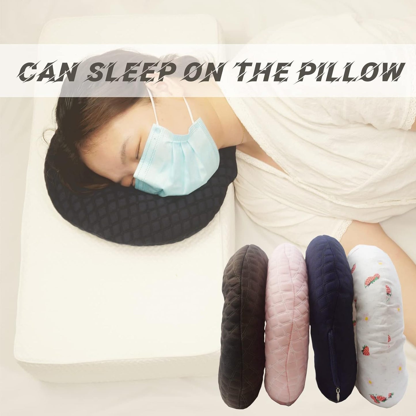 Ear Piercing Pillow for Side Sleepers With Ear Hole, 11" Donut Pillow Side Sleeping Pillow, Circle 3.5" Pillow, Small Pillow with Ear Hole for Sleeping with Earrings/earplugs (White, PP cotton))