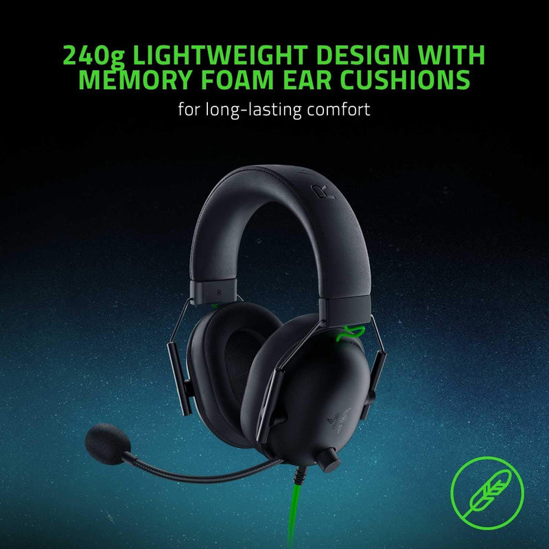 Razer BlackShark V2 X Gaming Headset: 50mm Drivers - Cardioid Mic - Memory Foam Cushion - Lightweight- Comfortable, Noise Isolating Earcups - for PC, PS4, PS5, Switch - 3.5mm Audio Jack - Black
