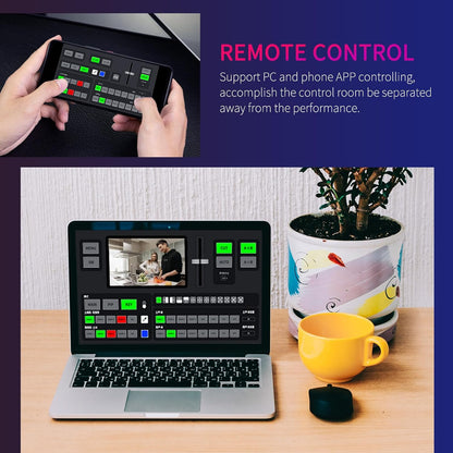 FEELWORLD L4 10.1 Inch Touch Screen Video Switcher 10.1 inch Touchscreen, Real-time Preview 5 Input Sources PST PGM and Operation Interface