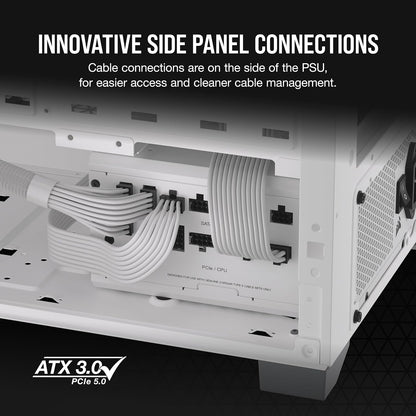 CORSAIR RM850x Shift Fully Modular ATX Power Supply - 80 Plus Gold - ATX 3.0 - PCIe 5.0 - Zero RPM - Modular Side Interface - White